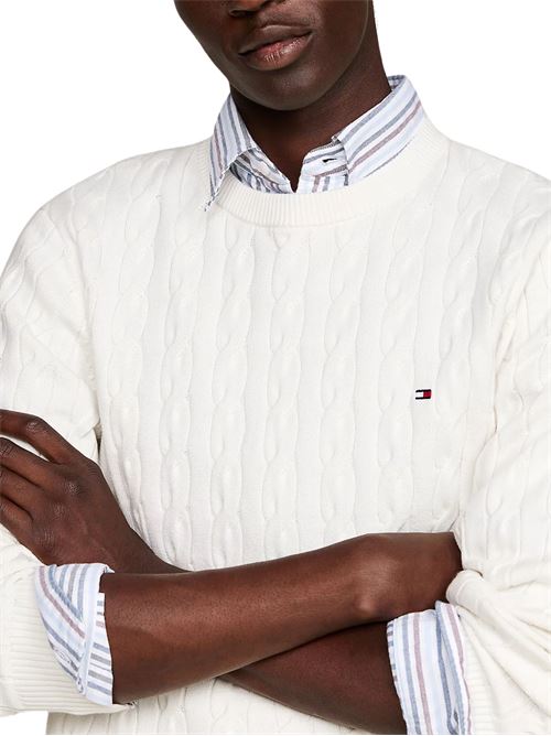 Maglioncino avorio in cotone bio Tommy Hilfiger | MW0MW33132Z00